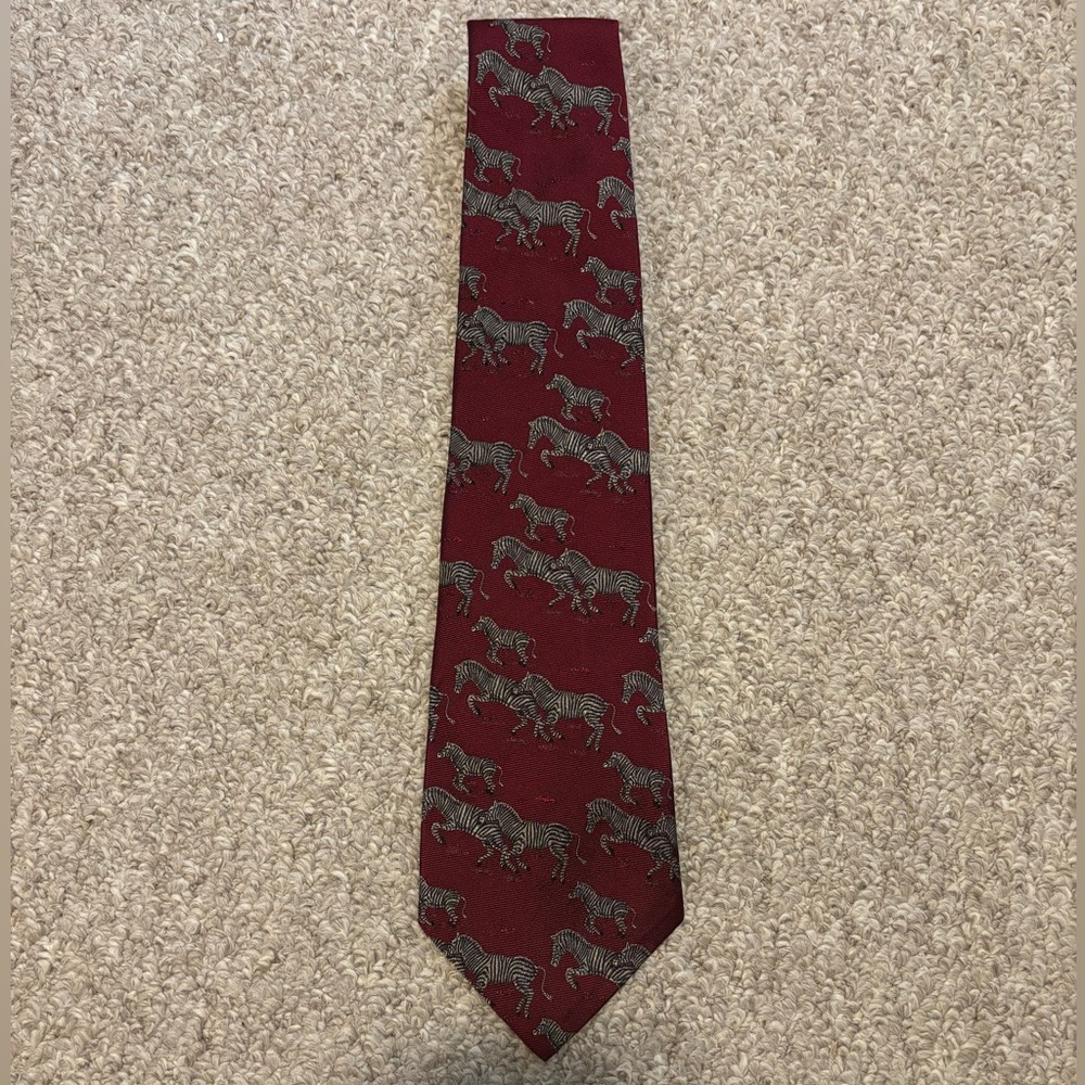Polo by Ralph Lauren Burgundy Zebra Tie
